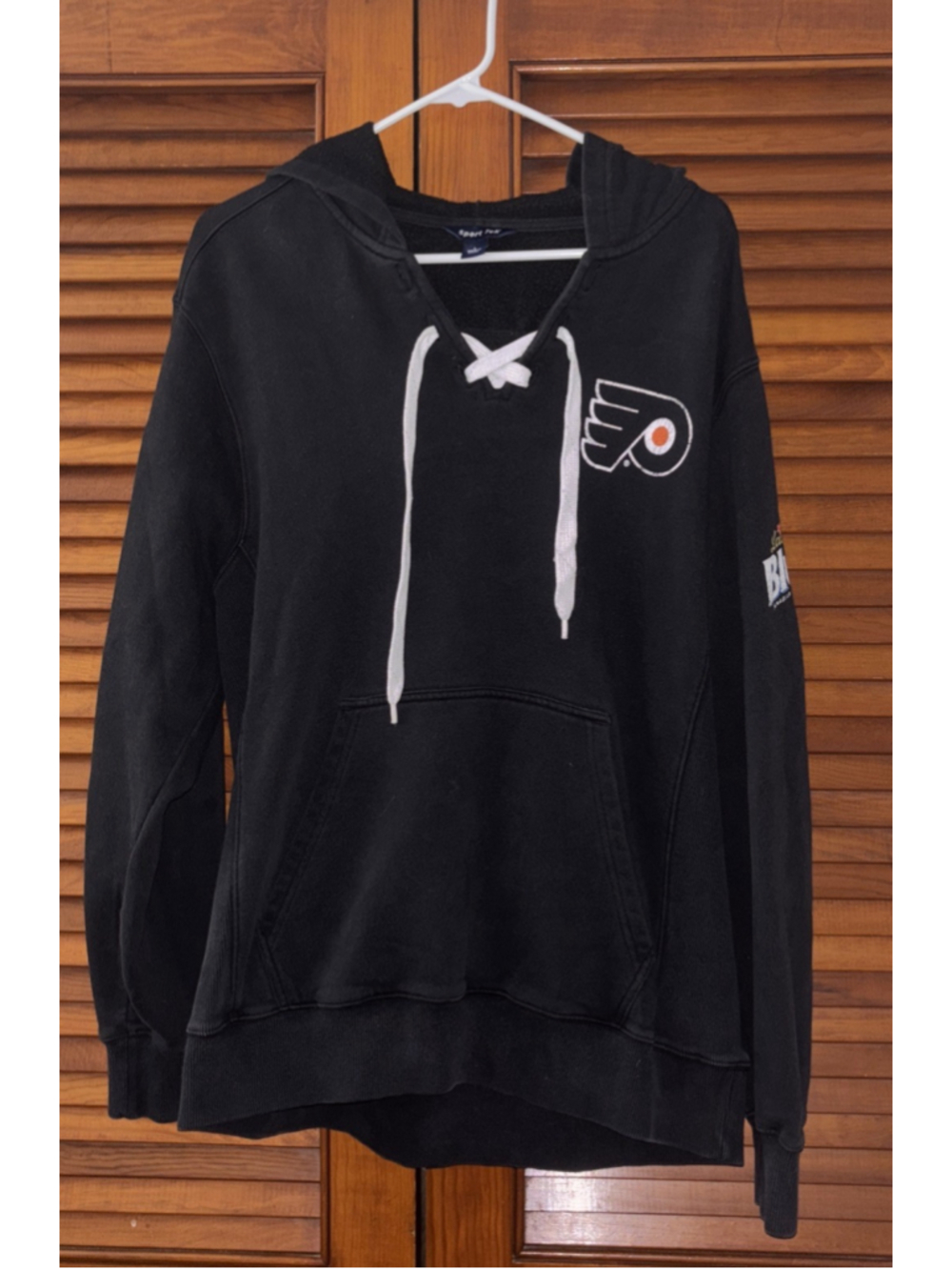 Philidelphia Flyers Labatt Blue Black Hoodie Sweatshirt Adult Size Large